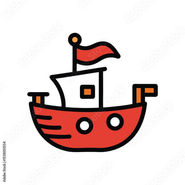 Obraz cartoon ship icon