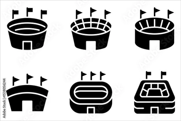 Fototapeta Arena sports stadium icon set. vector icons for web design isolated on white background