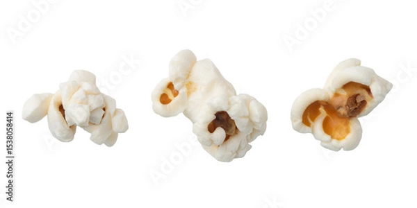 Fototapeta Popcorn flakes isolated on a transparent background