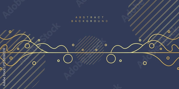 Fototapeta Modern background with line elements and dynamic shapes. Vector illustration.	