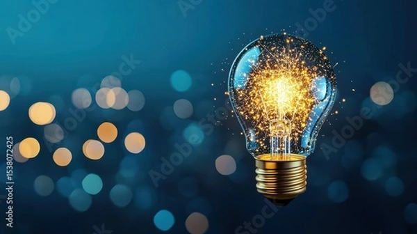 Fototapeta Blue spark glowing in a futuristic digital interface, representing innovation.