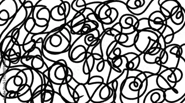 Fototapeta Untitled ArtAbstract black and white tangled lines drawing suitable for background designs, business presentations, and artistic projects like posters and banners.work