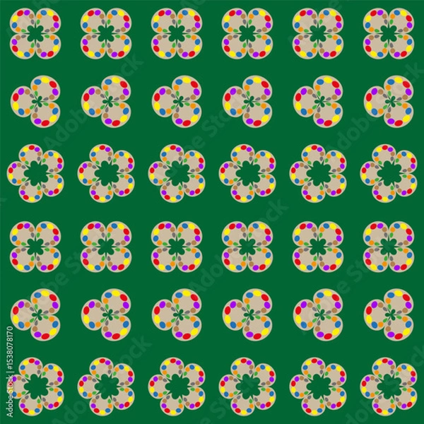 Fototapeta Floral pattern design. Seamless flower background. Decorative botanical vector. Repeating ornament.