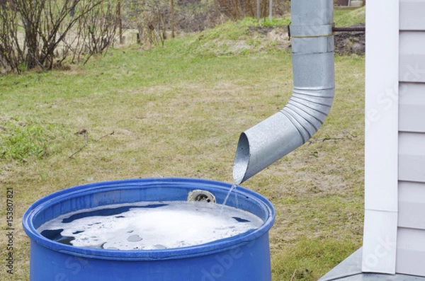 Obraz metal pipe blue barrel