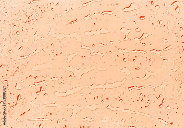 Obraz Abstract water drops on orange background, orange water drops pattern background