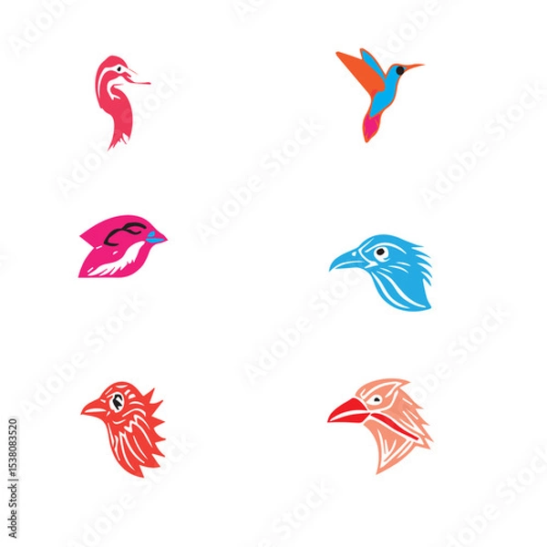 Fototapeta  Nice Colorful Birds Vector set 
