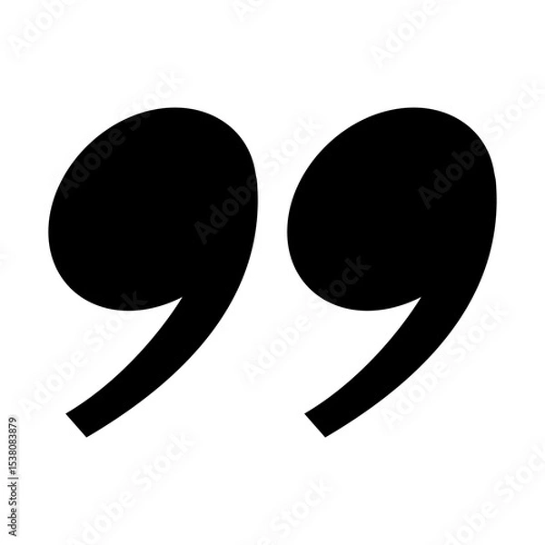 Fototapeta Quotation symbol black color flat style isolated on white background for design project vector
