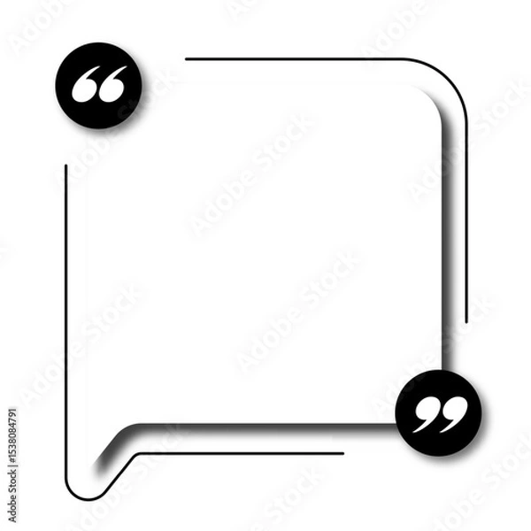 Fototapeta Bubble testimonial banner empty speech balloon for social media post, quote, text box vector