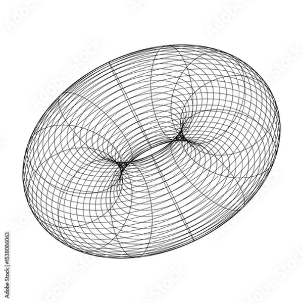 Fototapeta Geometry wireframe shape and grid black color 3D style cyberpunk element psychedelic rave style. 00s Y2k retro futuristic aesthetic vector 10 eps