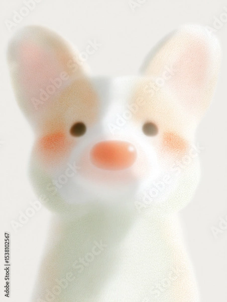 Fototapeta Adorable Corgi Puppy Character Illustration with Soft Texture and Happy Expression