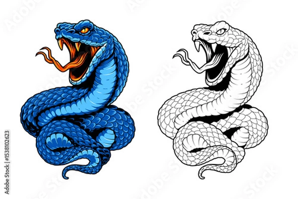 Obraz Viper Snake Vector Mascot Isolated