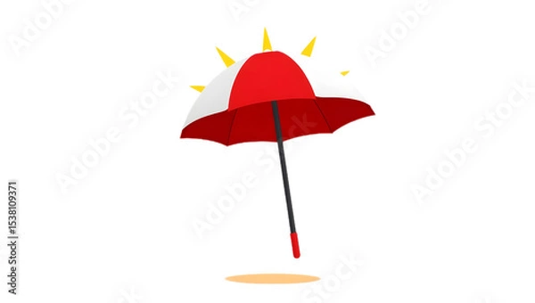 Obraz  Umbrella Hiding Sun PNG – Summer Shade Clipart with Transparent Background for Weather & Sun Protection Designs
