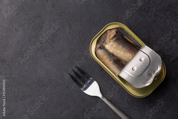 Fototapeta open sardines canes, tinned fish