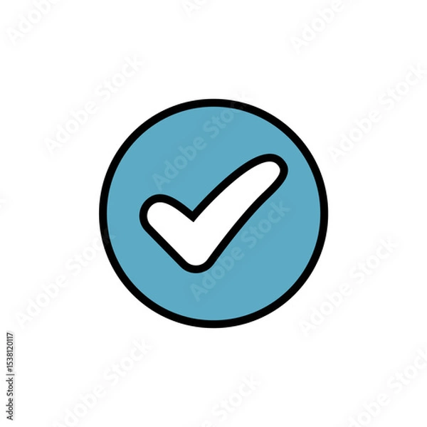 Fototapeta Approved Check Mark inside a Blue Circle Icon