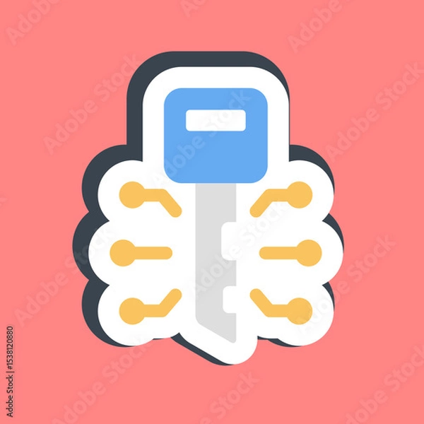 Fototapeta Sticker digital key. Crypto currency elements.
