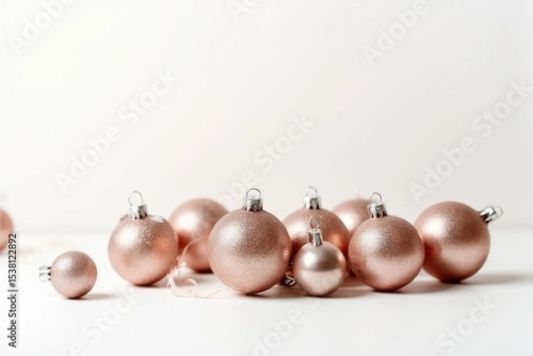 Obraz Christmas balls on the white background