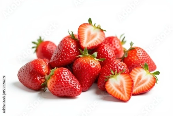 Obraz Fresh, red and tasty strawberries isolated on a white background