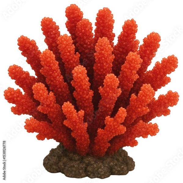 Obraz Vibrant Red Coral Reef Aquarium Decor Close up Studio Shot