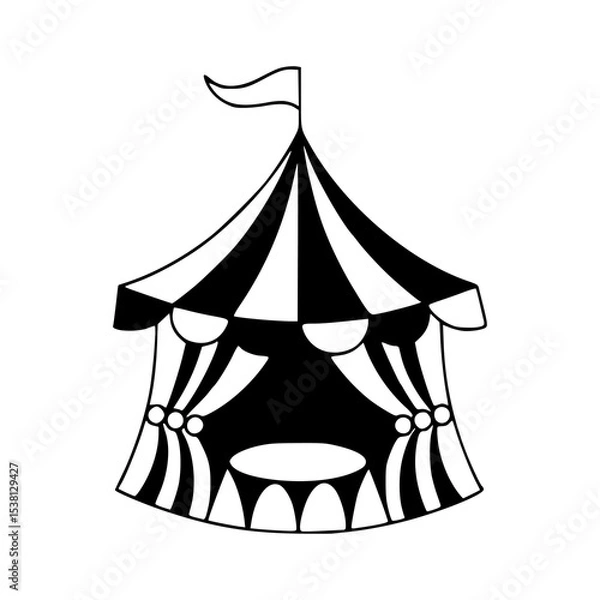 Obraz circus tent icon - fun fair entertainment vector