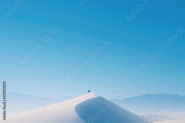 Fototapeta vast desert expanse with sweeps of undisturbed sand and minimalistic design