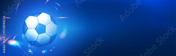 Fototapeta Soccer ball with speed and power light effect. Sports background. Match design.