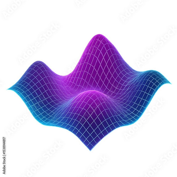 Fototapeta Vibrant Neon Wave Pattern with Dynamic Curves and Grids