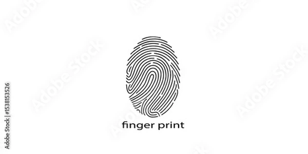 Obraz Digital fingerprint, finger print fingerprint lock secure security logo vector icon illustration