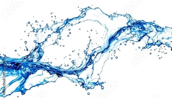 Fototapeta Aqua Splash: Dynamic water splash in motion, creating an abstract design with various sizes of droplets and splashes. 