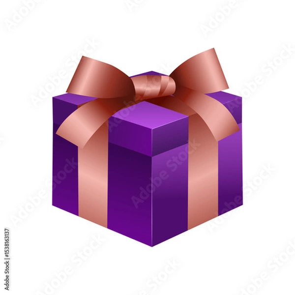 Fototapeta A vector image of a gift box with a decorative band