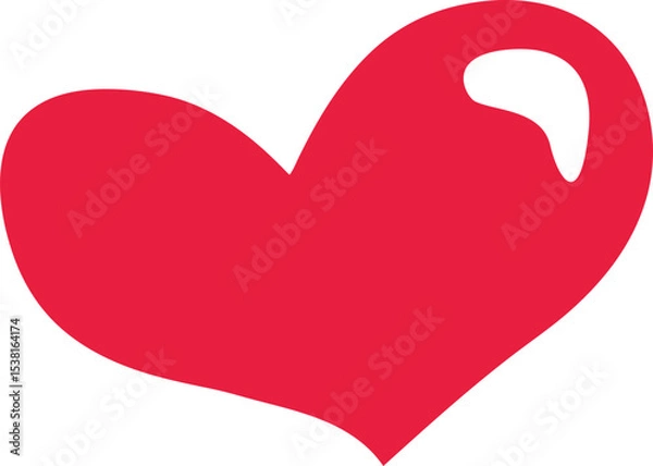 Obraz Shiny Red Heart. Flat Vector Love Icon.
