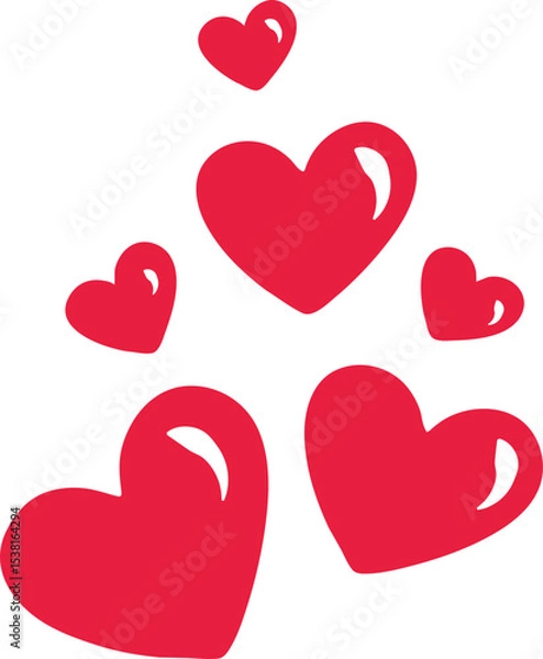 Obraz Shiny Hearts Icon. Romantic Vector art Element.