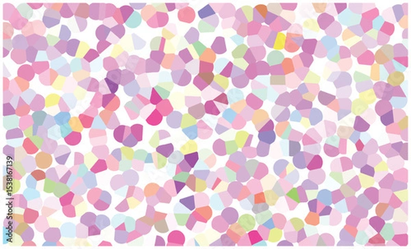 Obraz Abstract background Mosaic of Colorful Irregular Shapes and seamless pattern with hearts