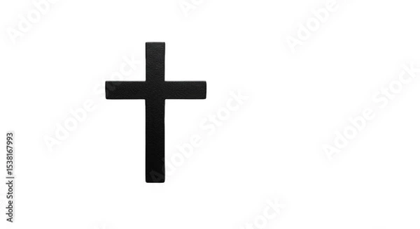 Fototapeta Black christian cross isolated on transparent background