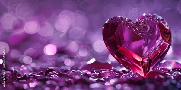 Fototapeta Love valentines background with hearts Ai generate