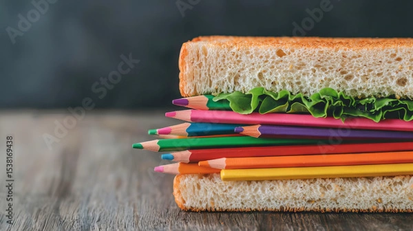 Fototapeta the image shows a sandwich made with slices of bread