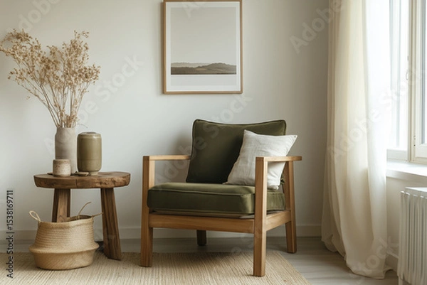 Fototapeta A modern and minimalist living room