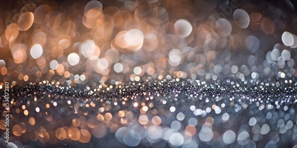 Fototapeta Bright Metallic Glitter Background with Silver Sparkle