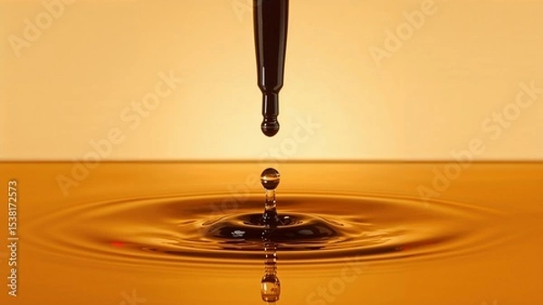 Fototapeta Liquid drop creating ripples