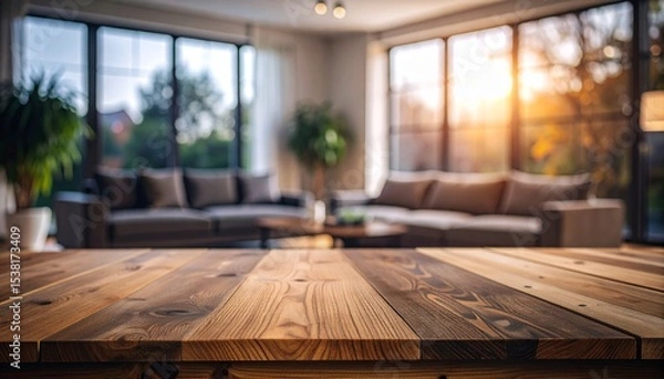 Obraz 木の温もりあふれるリビング / 朝陽差し込むくつろぎ空間 / 自然と調和するインテリア