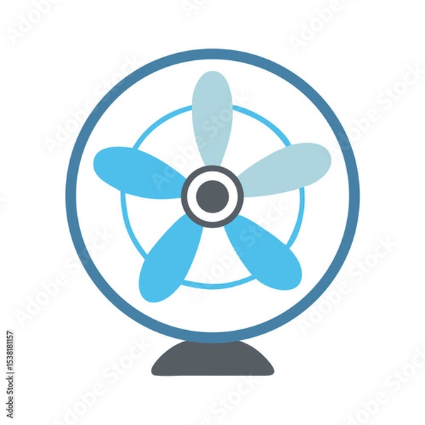 Fototapeta Vector illustration of fan, isolated on white background
