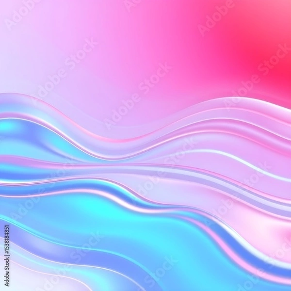 Fototapeta Iridescent Wavy Gradient Abstract Background