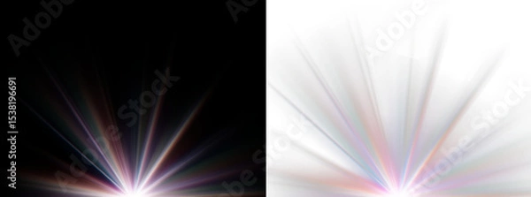Obraz PNG Light crystal glass effect with sparkle bokeh crystal and rainbow light. PNG Neon transparent diamond with crystal background flash png. Reflex prism crystal lens refraction abstract beam png