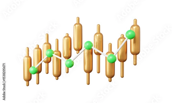 Obraz Stock currency exchange data financial business invesment profit Golden trading growth successful analysis statistics index economic on isolated background png. 3d rendering illustration