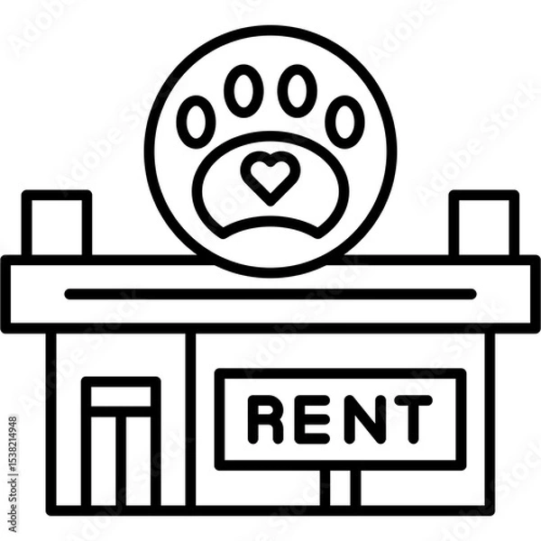 Obraz Pet-Friendly Rental Icon