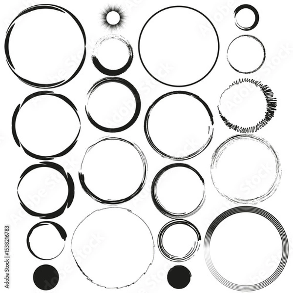 Obraz Circle pattern collection. Dot arrangement design. Vector geometric layout. Round shape elements.