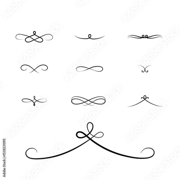 Obraz Simple Swirl Vector Design Elements for Dividers, Borders, and Decorative Accents in Graphic Design Projects