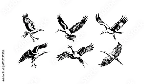 Fototapeta Crane Vector Sheet 2025