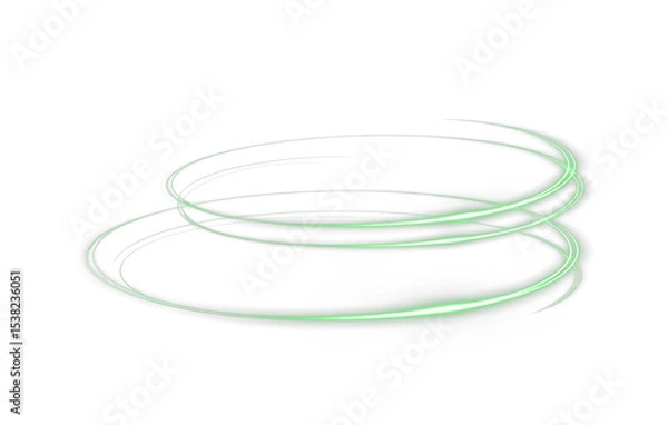 Fototapeta Magic, sparkle, vortex, curve, ring transparent PNG Overlay with glowing spiral motion, neon energy, and dynamic green light. Perfect for futuristic effects, design elements, and flash visuals.