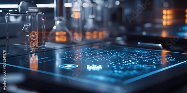 Obraz  Data Analytics Interaction on Virtual Display, Advanced Touchscreen Data Manipulation for Analysis, Digital Interactive Display for Data Analysis