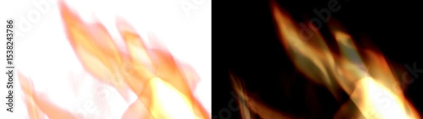 Fototapeta A fire, flames, white, isolated flames PNG. This fire, flames effect, creates a unique transparent PNG. Use it as an overlay for a hot, fiery effect.